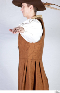  Photos Archer Man in Cloth Armor 2 Medieval clothing brown vest medieval archer upper body white shirt 0004.jpg